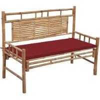 vidaXL Panca da giardino con cuscino in bambù da 120 cm