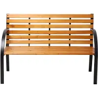 Axi Otis Panca da giardino in legno - Struttura in acciaio in nero opaco - Legno di cedro - Panca da giardino a 2 posti - Panca da esterno o da interno - Panca da esterno 122x60x83 cm