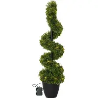 Star Trading Buxbom, verde, con luci LED, 30 lampadine, luce bianco caldo, alimentato a batteria, 0,9 W