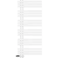 LuxeBath radiatore da bagno Iron EM 600x1400 mm Bianco Attacco laterale con set di collegamento Termostato Passaggio a pavimento, radiatore di design, senza elemento riscaldante