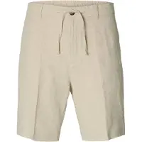 Selected Pantaloncini In Misto Lino Uomini Beige M