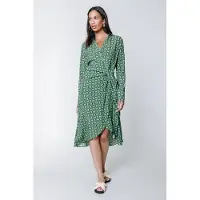 Colourful Rebel Lea Graphic Wrap Midi Dress Black Taglia: XS | Abiti Midi Outlet | Donna | Nero