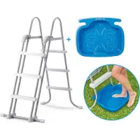 Intex Scaletta di sicurezza deluxe con pratico pediluvio per piscine fino a 107 cm di altezza