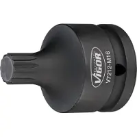 Vigor Avvitatore a impatto, inserto per cacciavite V7212-M16, 3/4 di pollice (20 mm), quadrato cavo, profilo dentellato XZN SW M16
