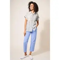 White Stuff Ella Embroidered Cotton Shirt White Taglia: 22 REGULAR | Magliette intime Outlet | Donna | Bianco