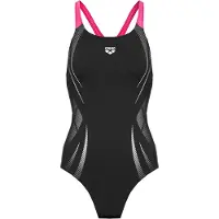 Arena Women's Poseidonia Swimsuit Swim Pro Back LB Costume intero Donna (36, nero)