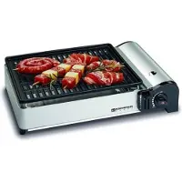 Kemper 104997 Smart Barbecue Portatile Cartuccia Butano Attacco Baionetta Accensione Piezo Griglia 27x34cm con Sacca per Trasporto