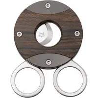 FOX Circle Cigar Cutter 744-ZW, Satin Sandvik 12C27, Ziricote Wood Titanium, tagliasigari