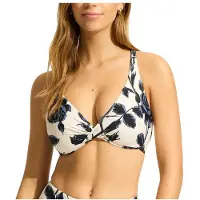 Seafolly Women's Rococo Wrap Front F Cup Bra Parte superiore bikini Donna (34, bianco)
