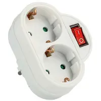 Nimo Adattatore 2 prese Schuko + interruttore della luce