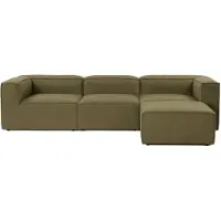 Hannah Home , Fora - Green, divano ad angolo, 100% carpino, verde, 296 x 185 x 66 cm