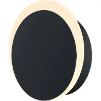 HELL Sun-B Applique a LED, nero, Ø 15 cm, IP54, dimmer