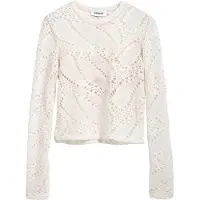 Desigual , Maglietta all'uncinetto a maniche lunghe, Bianco, XL