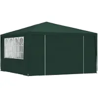 vidaXL Tenda professionale per feste con pareti laterali 4×4 m verde 90 g/m² - Padiglioni e tende per feste