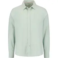 Shiwi Rick Linen Long Sleeve Shirt Solid Green Seafoam Taglia: XL | Camicie Casual Outlet | Uomo | Bianco