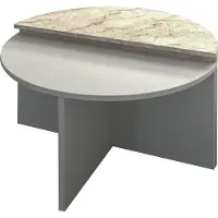 Skye Decor , Dolunay - Grigio, Travertino, Tavolino, Grigio, 100% pannello truciolare rivestito in melamina, 70 x 38 x 51,8 cm