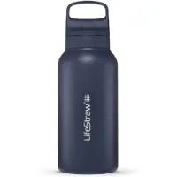 LifeStraw Go Aegean Sea GOST-1L-SEA Stainless Steel, bottiglia con filtro a 2 fasi, 1L