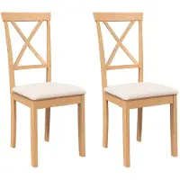 vidaXL Sedie da pranzo con cuscino 2 pz. Legno massiccio di gomma