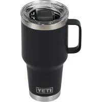 Yeti Rambler Travel Mug 30oz Stronghold Lid, Black, tazza thermos da viaggio con coperchio, 887 ml