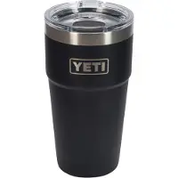 Yeti Rambler Stackable Cup 20oz Mag Slider Lid, Black, tazza thermos impilabile con coperchio, 591 ml