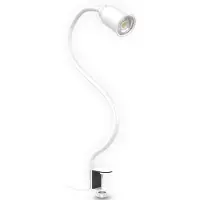 B.K. Licht Lampada con morsetto Snake, bianca, in metallo, orientabile, GU10