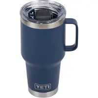 Yeti Rambler Travel Mug 30oz Stronghold Lid, Navy Blue, tazza thermos da viaggio con coperchio, 887 ml