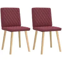 vidaXL Sedie da pranzo 2 pz. Tessuto rosso vino