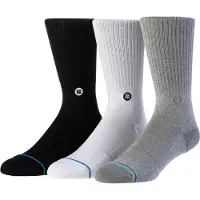 Stance Icon 3 Pack Calze casual Uomo (38-42, grigio)