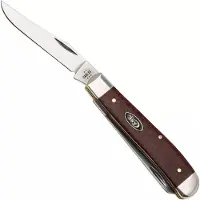 Case Knives Case Mini Trapper Smooth Dark Red Burlap Micarta, 12271, 10207 CS coltello da tasca