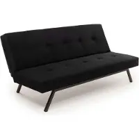 Hannah Home , Zola - Black, divano letto a 3 posti, nero, 100% POLIESTERE, 78 x 64 x 180 cm
