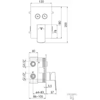 Steinberg Série 342 Set de montage final, pour baignoire/douche, 2 consommateurs, 120x180mm, 34222213BG, 34222213BG