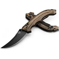 Benchmade Coltello pieghevole Mini Bedlam Cobalt Black Cerakote, Camo G10