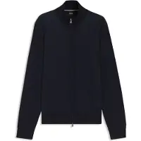 BOSS Cardigan con zip in lana vergine