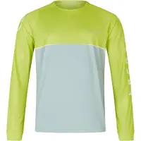 Endura Core Printed L/S Tee Maglietta da ciclismo Uomo (M, verde/grigio)