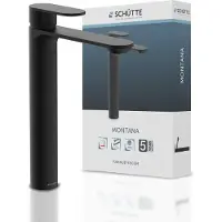 Schutte 32326 Miscelatore per lavabo, nero opaco, per lavabi da appoggio