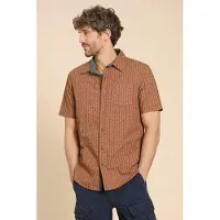 White Stuff Geo Pineapple Printed Ss Shirt Orange Print Taglia: XS | Camicie Casual Outlet | Uomo | Arancione