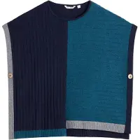 White Stuff Ash Knitted Step Hem Poncho Teal Multi Taglia: S | Poncho Outlet | Donna | Ciano
