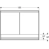 Geberit ONE armoire de toilette avec ComfortLight, 2 portes, montage encastré, avec niche, 120x90x15cm, 505.825.00.2, 505.825.00.2