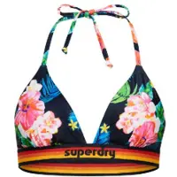 Superdry per donna. W3010359A Top bikini a triangolo con logo vintage blu scuro (XXS), Beachwear, Polister riciclato, Sostenibile, Navy
