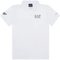 Emporio Armani per ragazzo. 8NBF23_BJEMZ Polo Tennis Pro Boy in tessuto tecnico VENTUS7 bianco (10Años= 142cm), Casual, Poliamide, Manica corta, moda p
