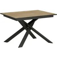 Itamoby - Tavolo allungabile 120/180x90 cm Ganty quercia natura - bordo antracite telaio e gambe antracite