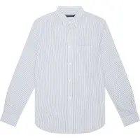 French Connection Stripe Pocket Long Sleeve Oxford Shirt Khaki/white Taglia: M | Camicie Casual Outlet | Uomo | Marrone