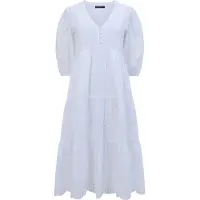 French Connection Broderie Anglaise Tiered Dress White Taglia: 8 | Abiti Midi Outlet | Donna | Bianco