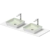 Duravit Sivida double lavabo Set carré incl. console 1350x500x123mm, 268021FG00, 268021FG00