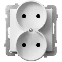 Ospel Presa doppia senza messa a terra Bianco lucido GP-2RR/M/00 1 pz