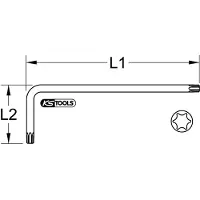 Ks Tools Chiave Torx a L con testa sferica XL T55 Viola - 151.4280