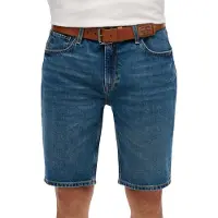 Superdry per uomo. M7110394A Pantaloncini a gamba dritta con logo vintage blu (34), Casual, Cotone, Denim