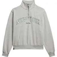 Superdry per donna. W2012259A Felpa sportiva grigia (S), Casual, Grigio, Cotone