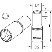 Ks Tools 1/2" esagono incassato lungo 20 mm - 917.1258