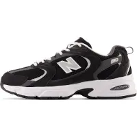 New Balance per uomo. MR530 Scarpe da ginnastica 530 in pelle nera (55), Nero, Basso, Stringhe, Casual